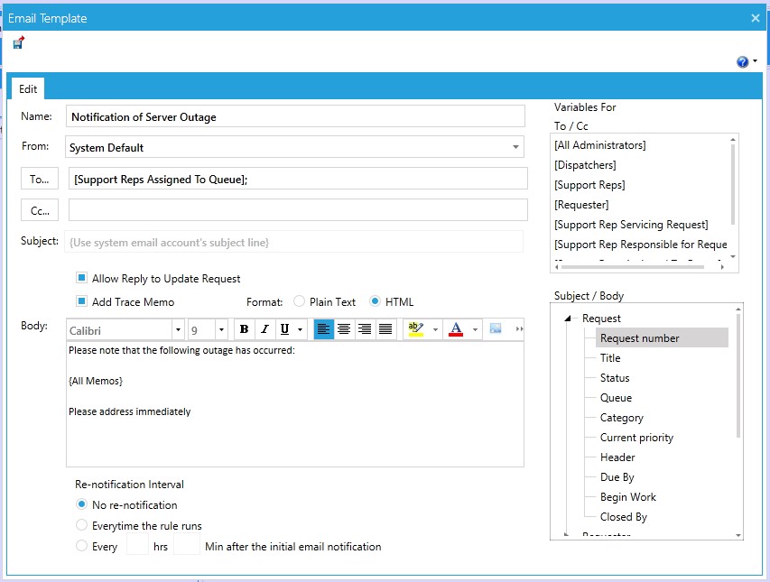 Business Rules Email