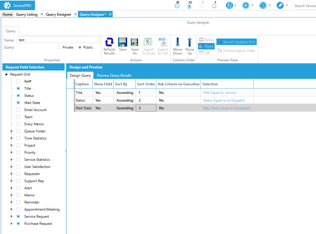 Query Designer Examples Queries